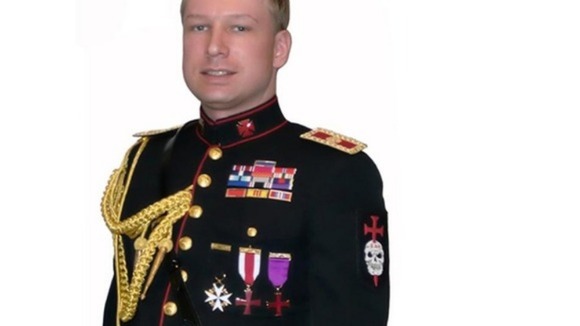 Anders Breivik in his 'Knights Templar' uniform