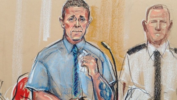 Mark Bridger giving evidence at Mold Crown Court.