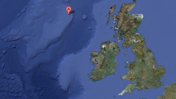 Rockall is so small it does not show up as land at all on Google Maps