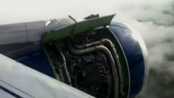 A passenger video from the time showed the engine in trouble in the air.