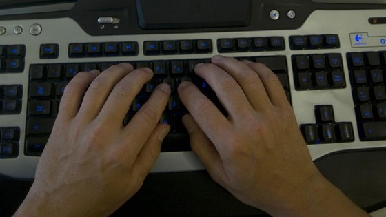 keyboard and hands