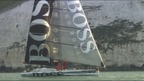 Gosport sailor Alex Thomson and his crew head round the island in a Hugo Boss-sponsored yacht