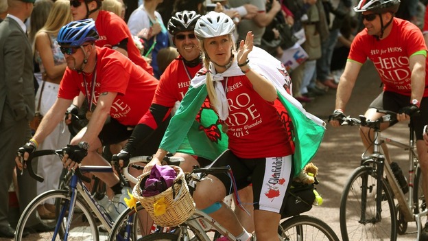 Cyclists take part in the Hero Ride, in aid of the armed forces charity Help for Heroes.