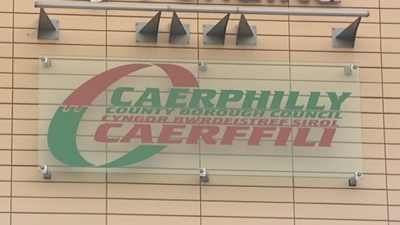 Caerphilly council sign