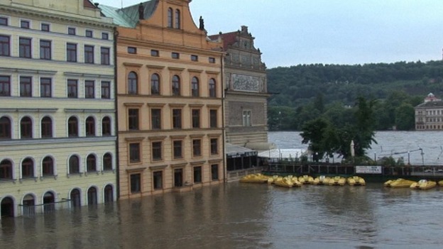 Pedalos drift into the town