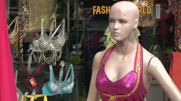 A mannequin in non-regulation attire in Mumbai, India