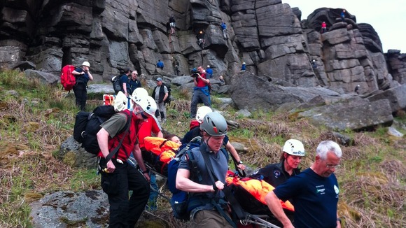 Edale Mountain Rescue Team at Stanage Edge
