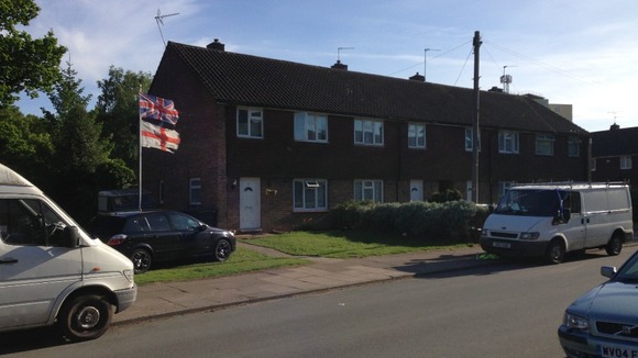Faseman Avenue, Coventry, where there was a shooting. Helicopter visible overhead.