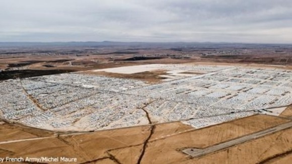 Zaatari refugee camp seen from above