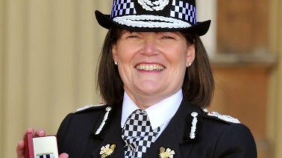 Carmel Napier after being presented with her police medal