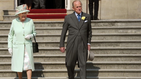 Queen and the Duke of Edinburgh at Buckingham Palace today