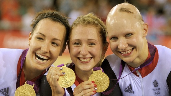 Laura Trott with Dani King and Joanna Rowsell