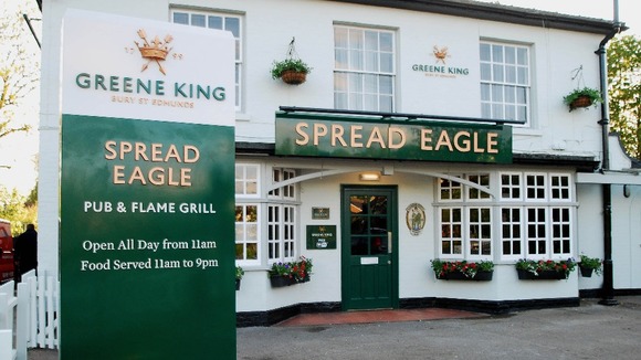 Greene King new pub sign for the Spread Eagle