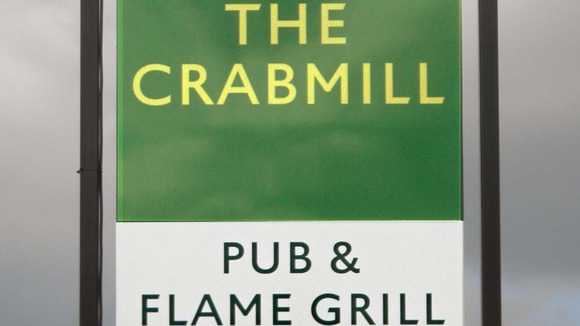 Greene King's new pub sign for The Crabmill