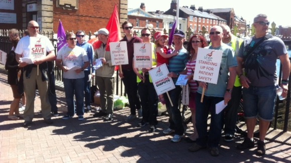 Striking ambulance workers