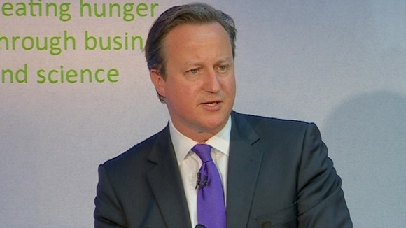 Prime Minister David Cameron speaking at the Nutrition Summit in London,