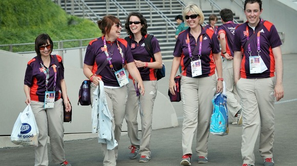 File photo of Games Makers in the Olympic Park, London