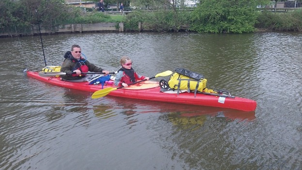 Lauren and Kevin in their kayak