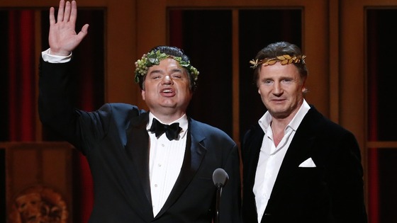 Oliver Platt and Liam Neeson present during the American Theatre Wing's annual Tony Awards.