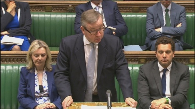 Mr Gove speaking in the commons.