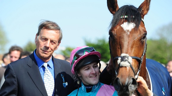 Sir Henry Cecil with jockey Tom Queally and horse Frankel