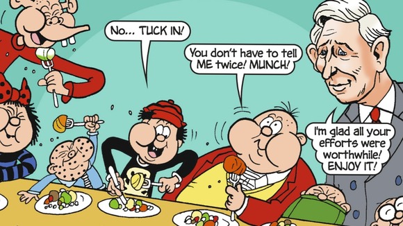 Prince Charles appearing in the Beano.
