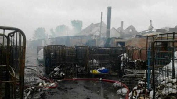 The commercial premises has been badly damaged by fire