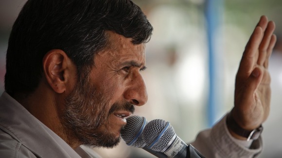 Iranian President Mahmoud Ahmadinejad on the campaign trail in 2009