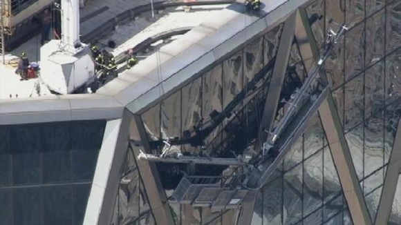 The damaged scaffold