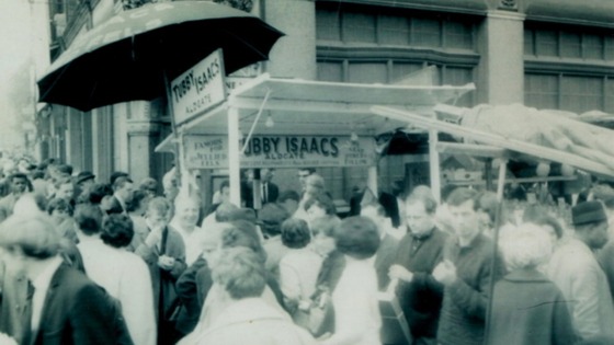 Crowds surrounding the stall in 1960s
