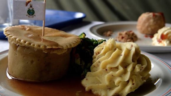 Pie and mash was one of the suggested main courses