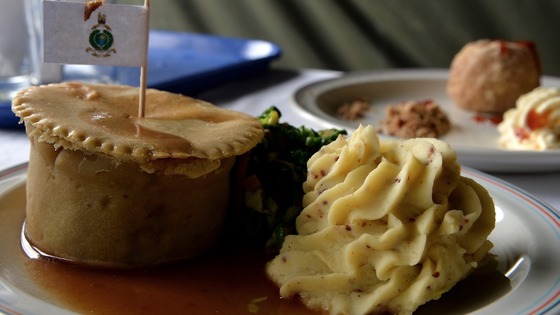Pie and mash was one of the suggested main courses 