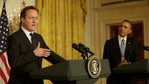 Prime Minister David Cameron with President Barack Obama at the White House in May.