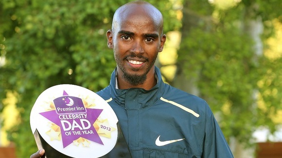 Mo Farah has been voted Premier Inn Celebrity Dad of the Year 2013.