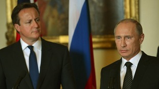 Prime Minister David Cameron and Russian President Vladimir Putin