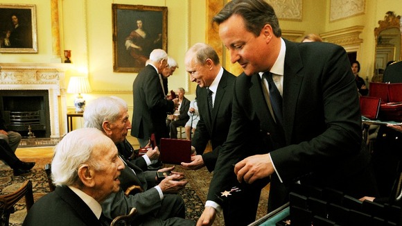 The Prime Minister President Putin award the Russian Ushakov medal to Arctic convoy veterans