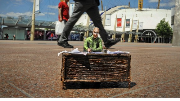 Lord Rogers, the architect behind the Millenium Dome/02 Arena, at work in Greenwich