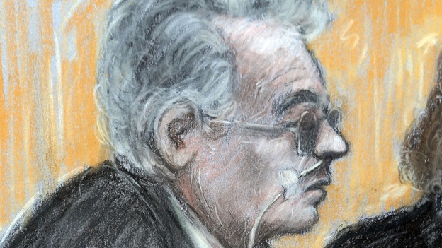 Court sketch of Ian Brady at the tribunal.