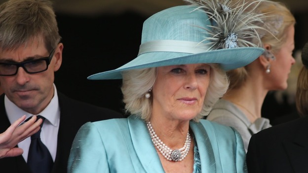 The Duchess of Cornwall wears blue