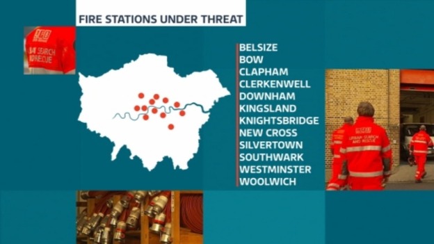 This map shows the planned closures for London