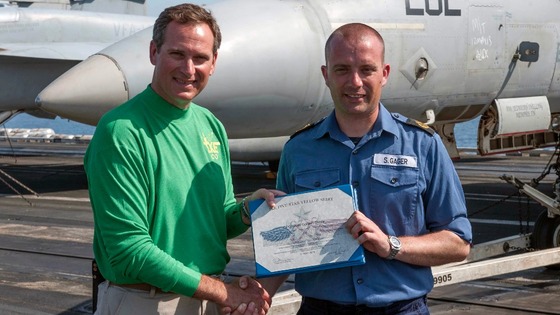 Sailor receiving qualification