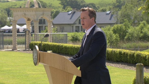 David Cameron at the closing press conference at the G8 summit in Fermanagh