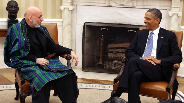 Afghan President Hamid Karzai visited US President Barack Obama in January.