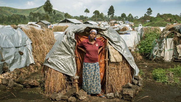 Rachel in Bulengo displacement camp, North Kivu, Eastern Congo.