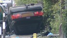 Five children injured after car overturns near school