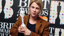 om Odell with the Critics' Choice award at the 2013 Brit Awards.