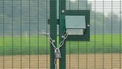 Security at the site of a genetically modified crop trial at Rothamsted Research, in Harpenden, Hertfordshire