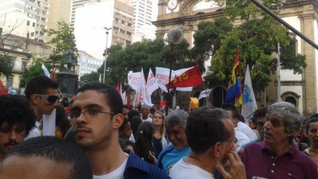 Thousands of people have arrived in Rio for the today's protest.