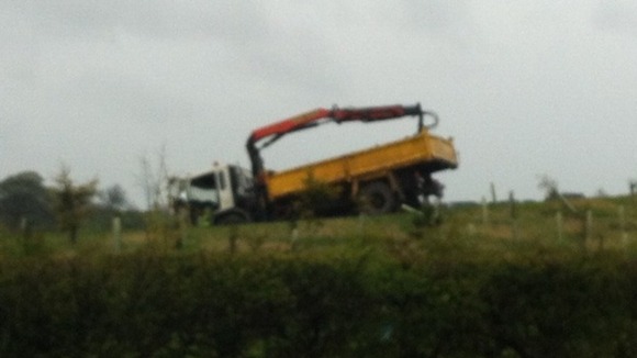 Lorry after crash