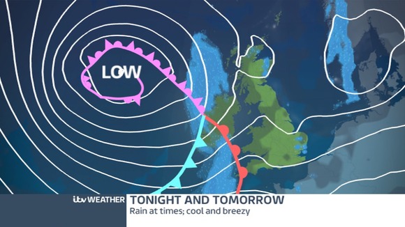 Low Pressure moving in from the Atlantic.